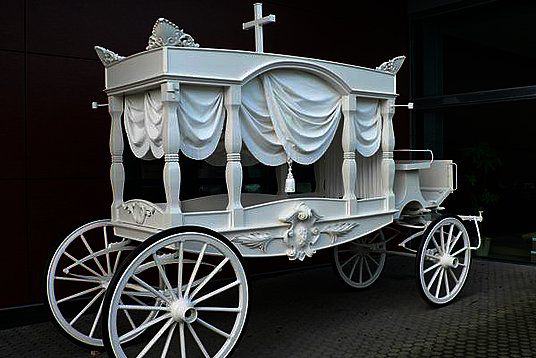 Uitvaartkoets met paarden
